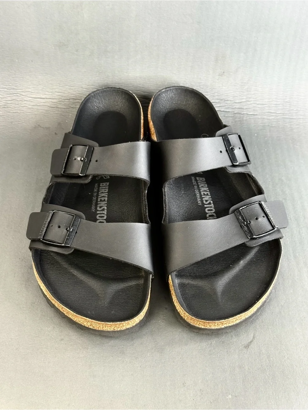 Birkenstock Arizona Black leather Birko-Flor Microfiber Footbed sandals men’s 13